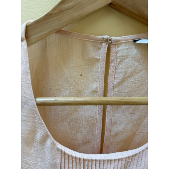 Guess Womens S Pale Peach pink Sleeveless Tank Top Sheer Panel Blouse Flowy - Picture 5 of 6